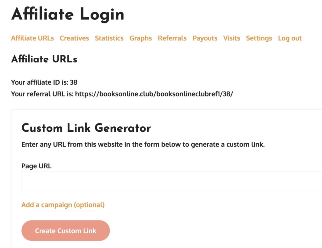 Affiliate Custom Link